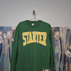 STARTER Green Long-Sleeve Tee with Yellow Logo